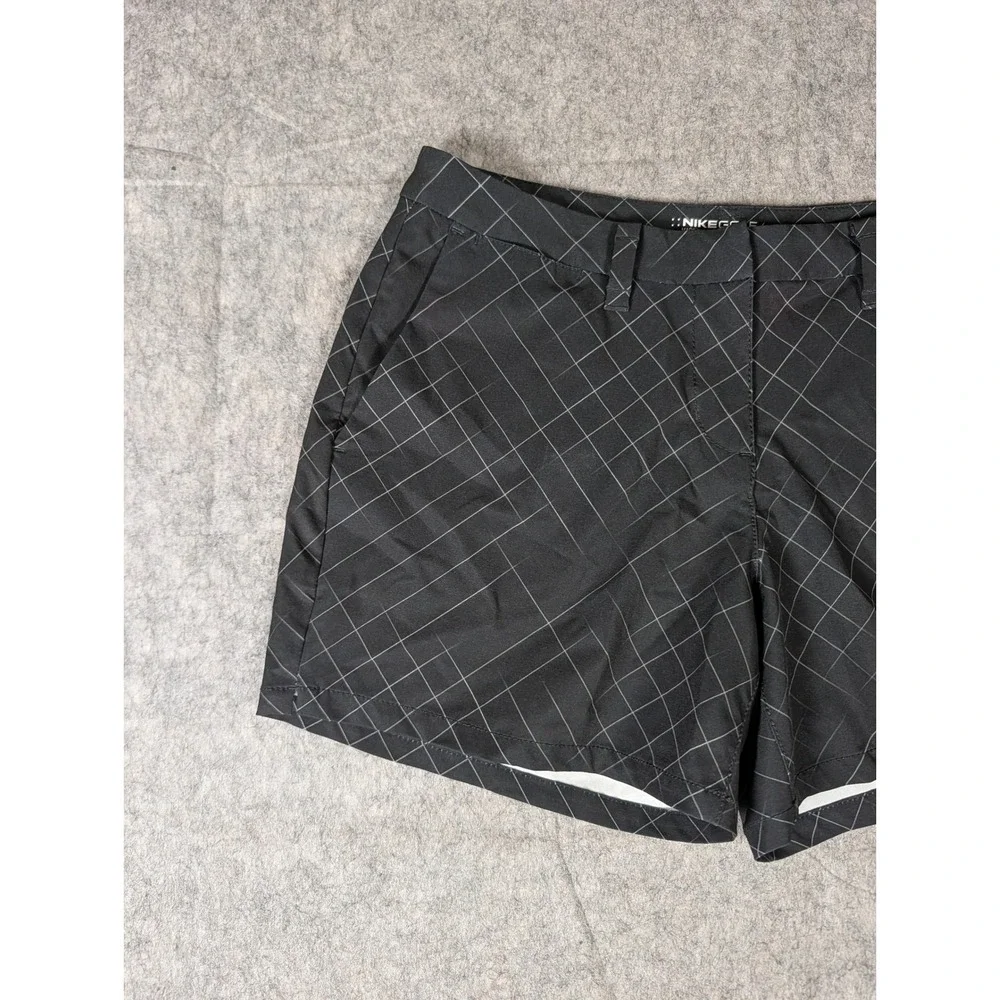 Nike Golf Dri-FIT Shorts Mens Black White Grid Geometric Athletic 6086